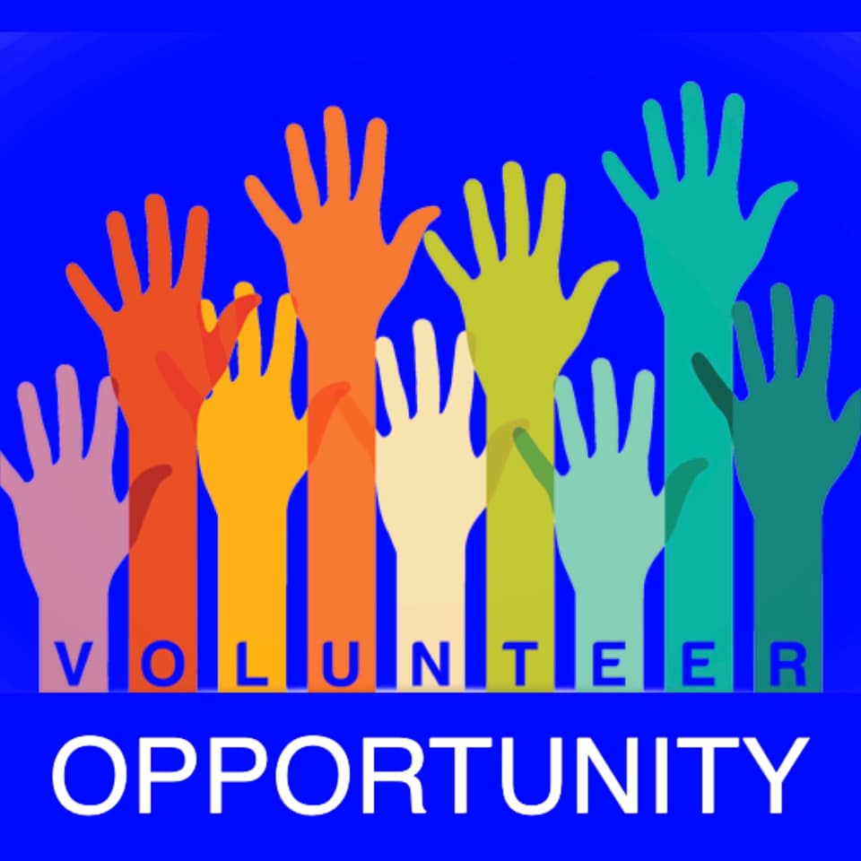 volunteer opportunity - raised hands graphic